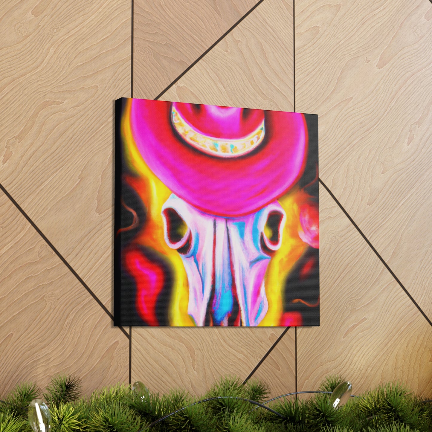 "Cow Skull in Deco" - Canvas