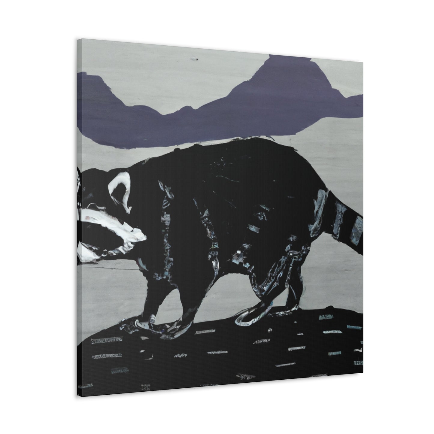 Raccoon on the Wall - Canvas