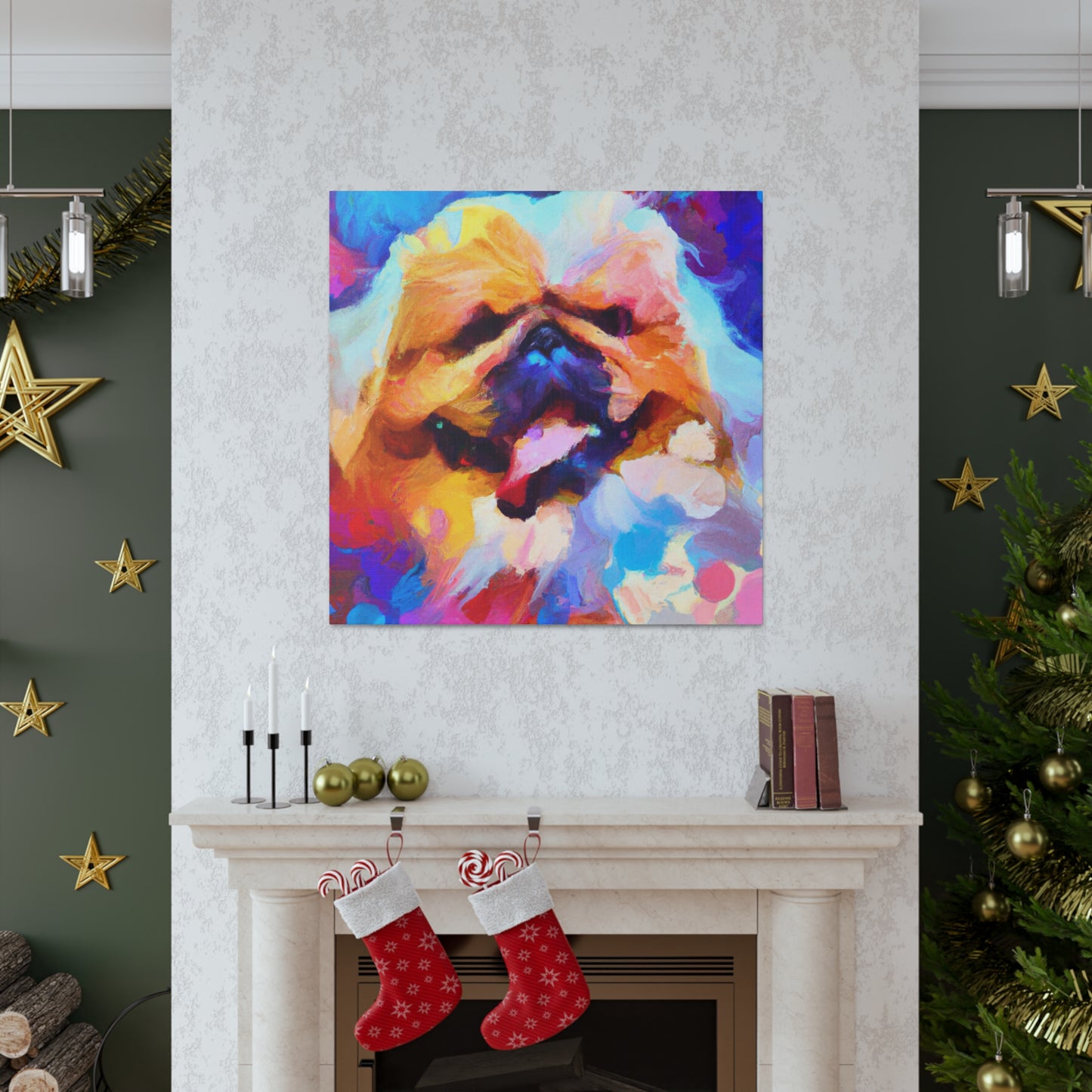 "Pekingese Playful Pose" - Canvas