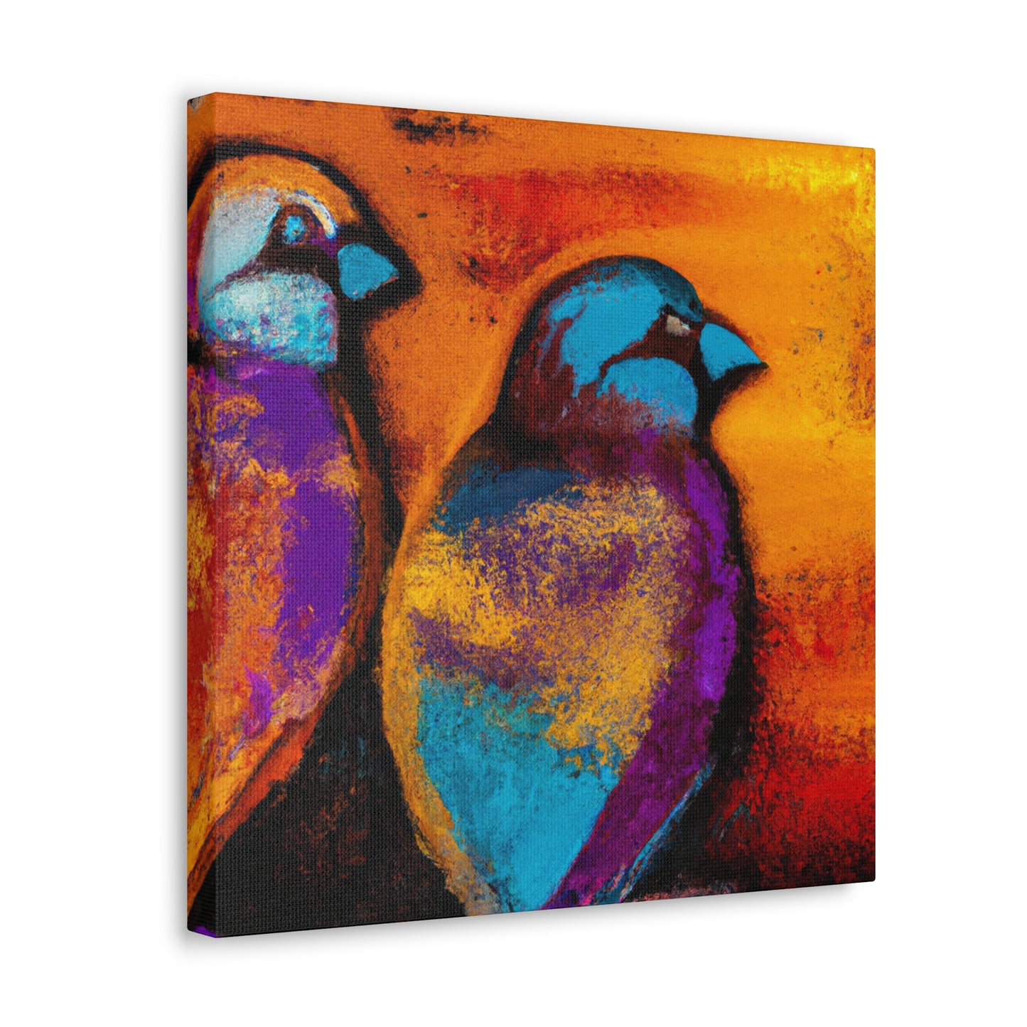 "Lovebirds Bridges Heavens" - Canvas