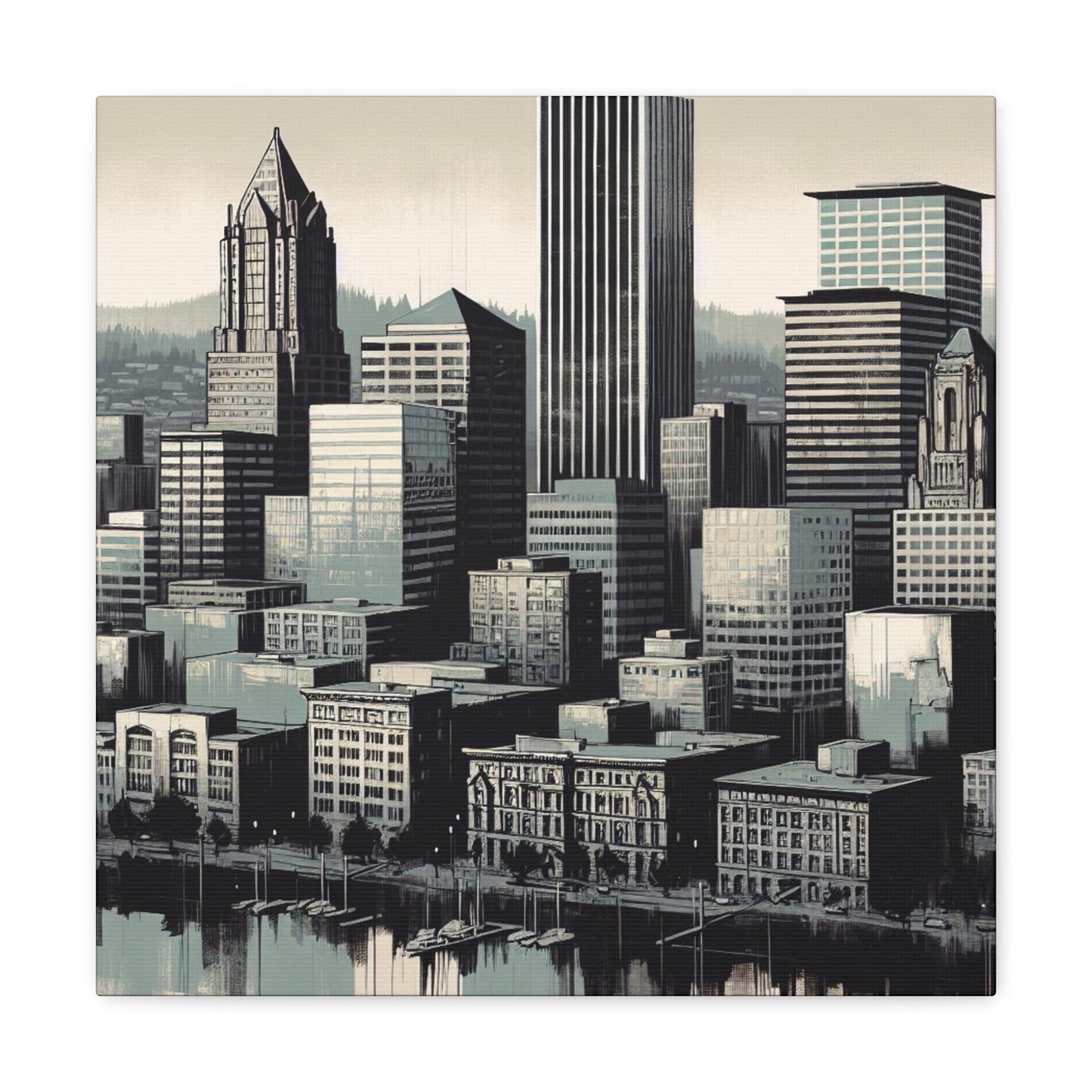 "Cityscape of Rose City" - Canvas