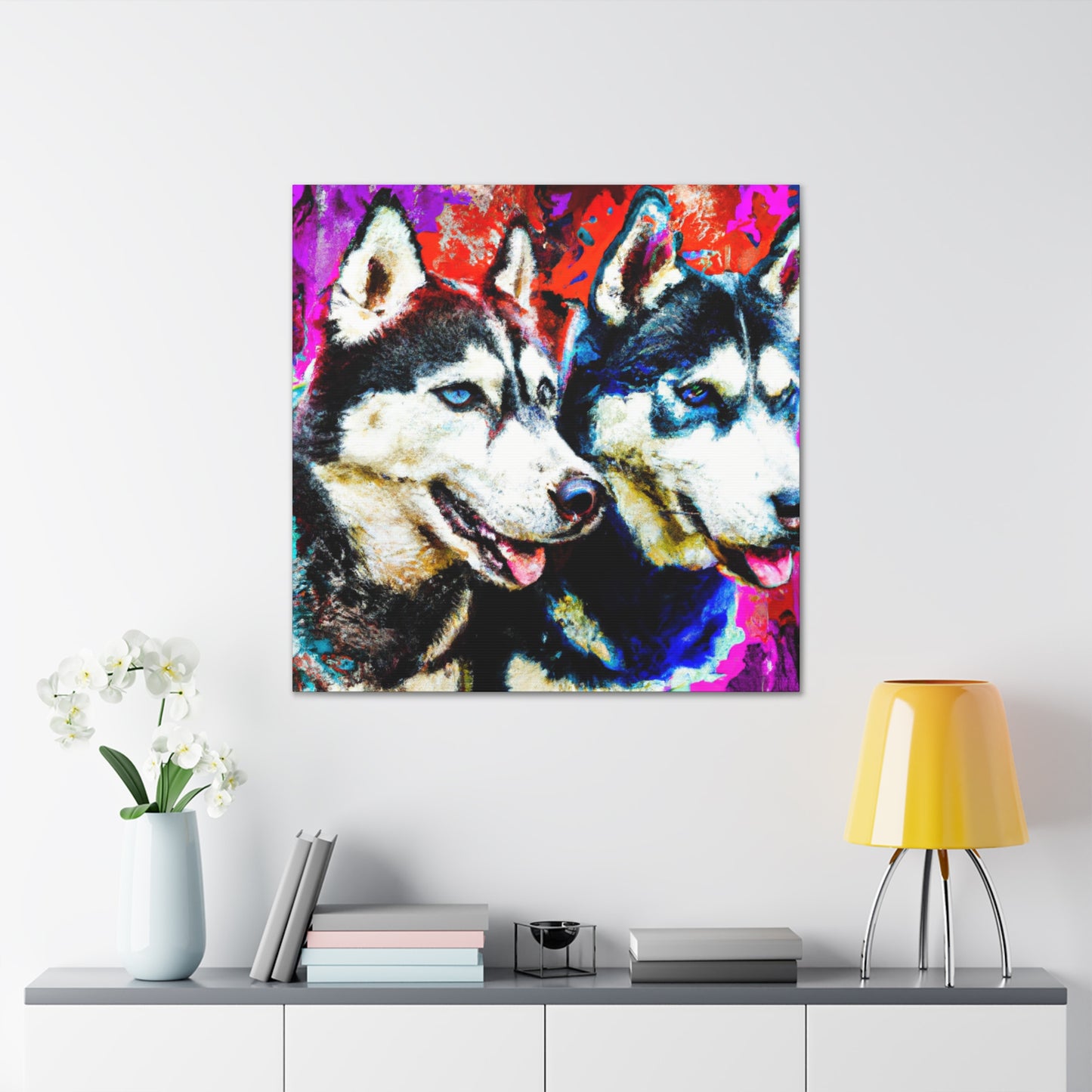 "Dramatic Husky Illusion" - Canvas