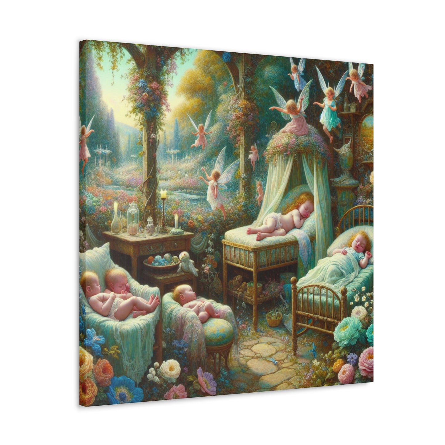 Whimsical Floral Enchantment - Canvas