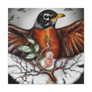 "American Robin Surrealism" - Canvas