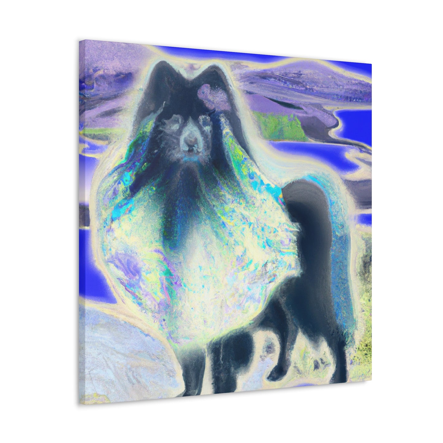 "Keeshond with Surrealism" - Canvas