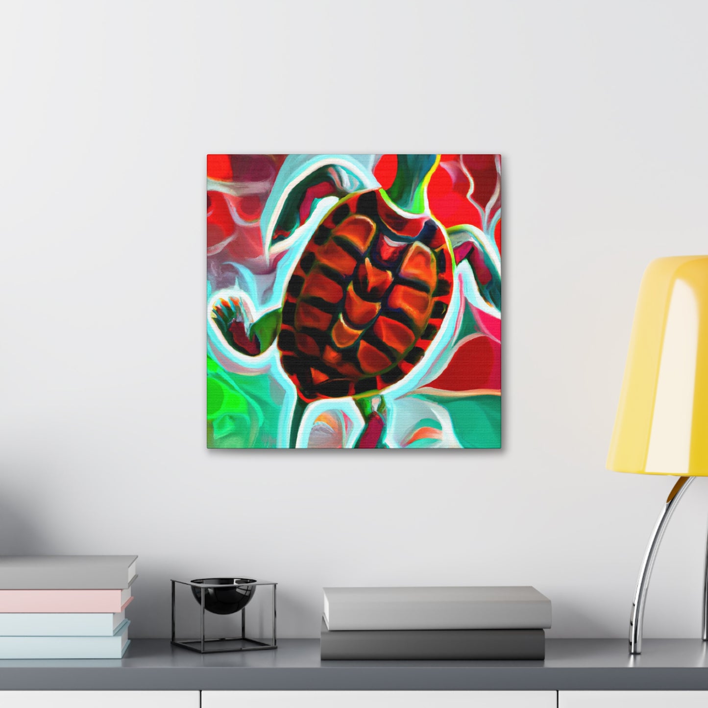 "Red Turtle Surrealism" - Canvas