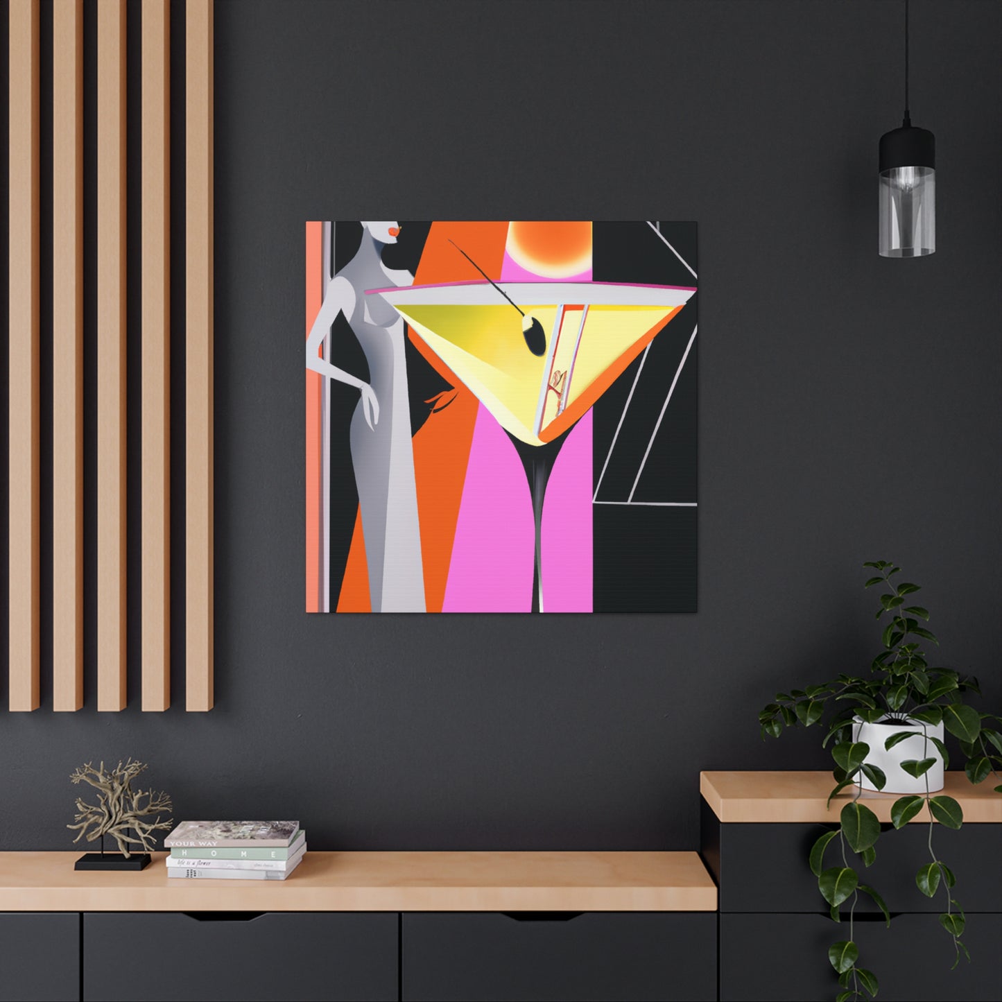 "Twilight Martini Glitter" - Canvas