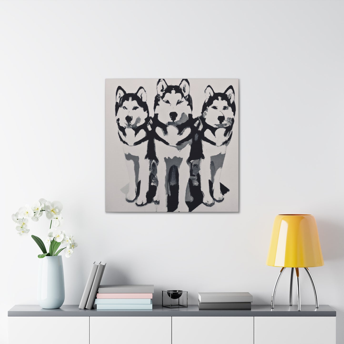 "Huskies in Art Deco" - Canvas