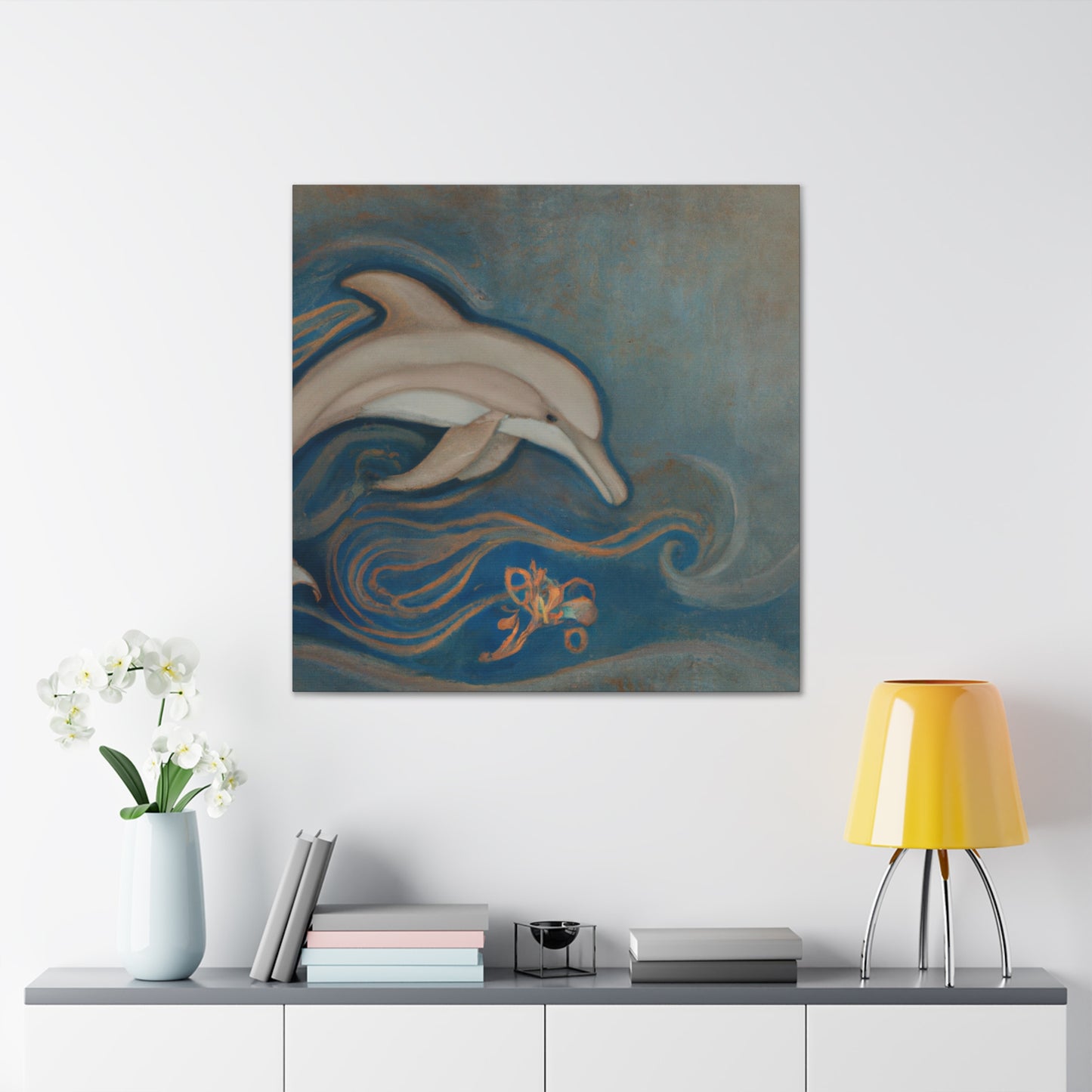 "Dolphins at Sunrise" - Canvas