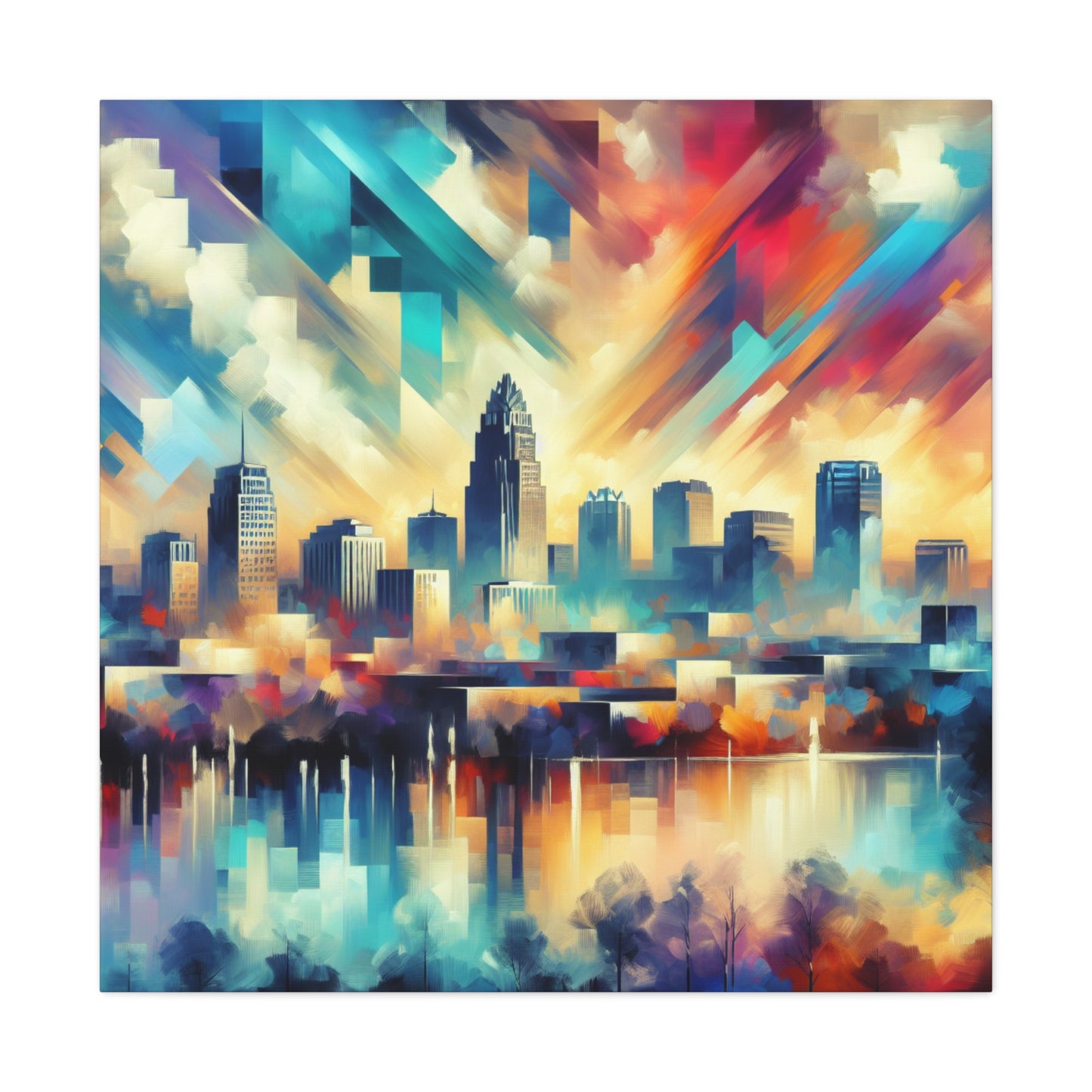 "Cityscape of Raleigh" - Canvas