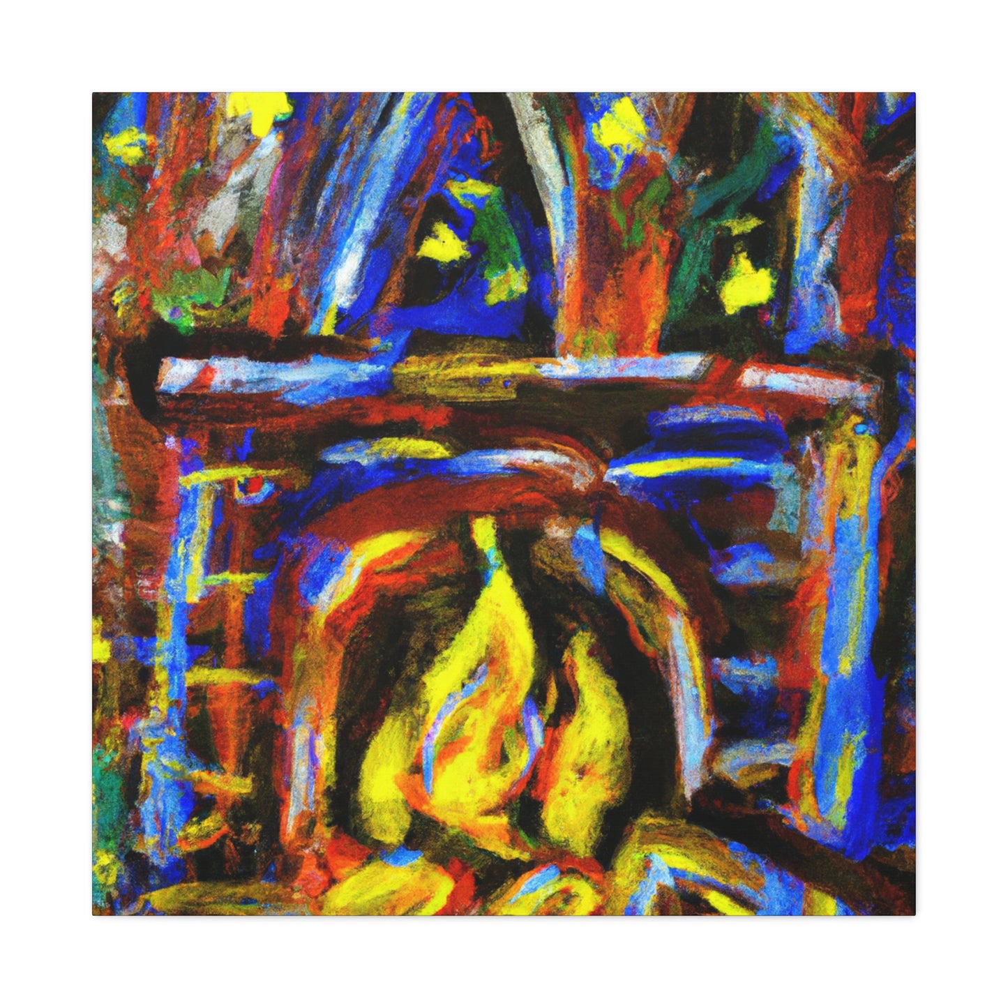 "Heat of the Fireplace" - Canvas