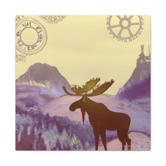 "Steampunk Moose Painting" - Canvas