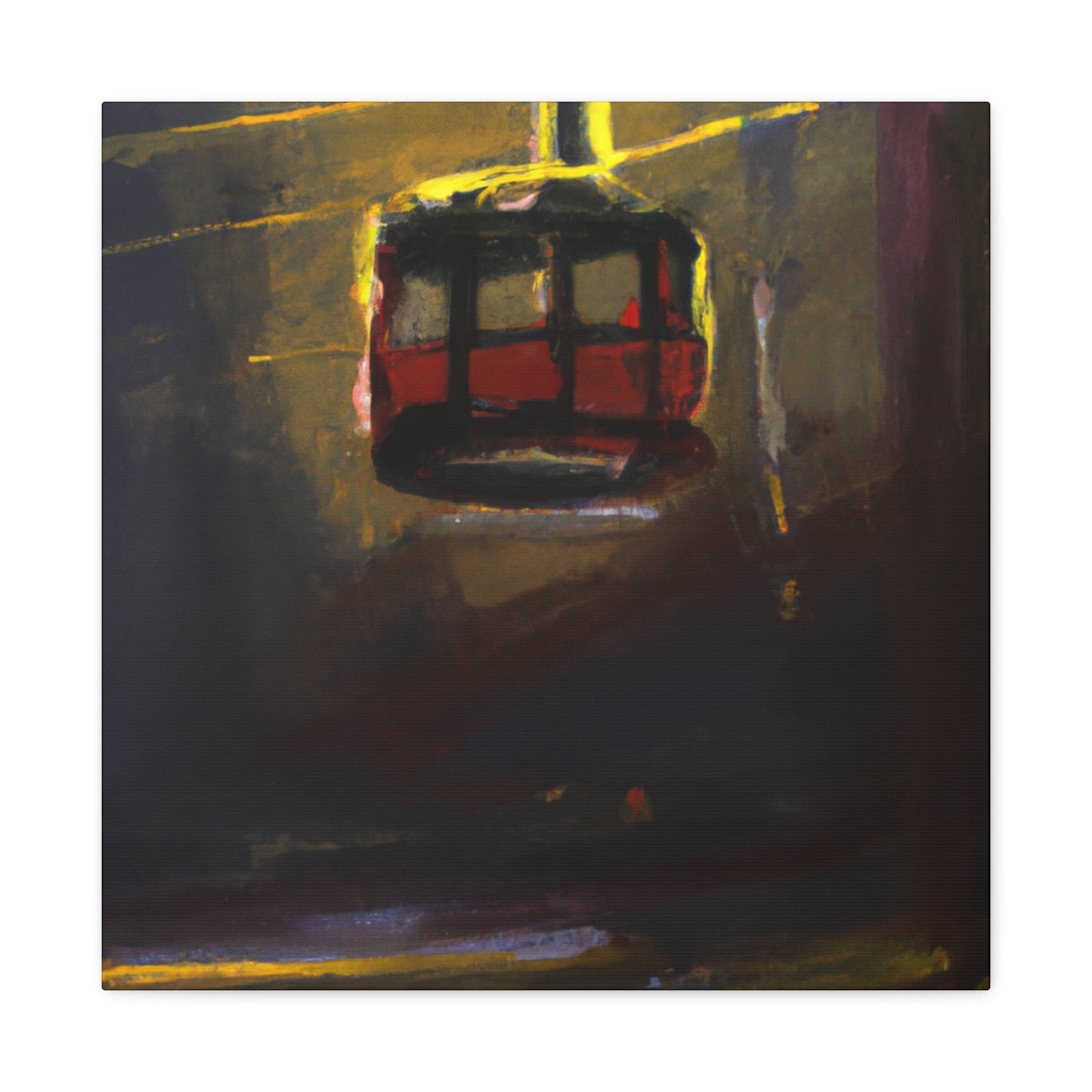 "Coastal Cable Car Ride" - Canvas