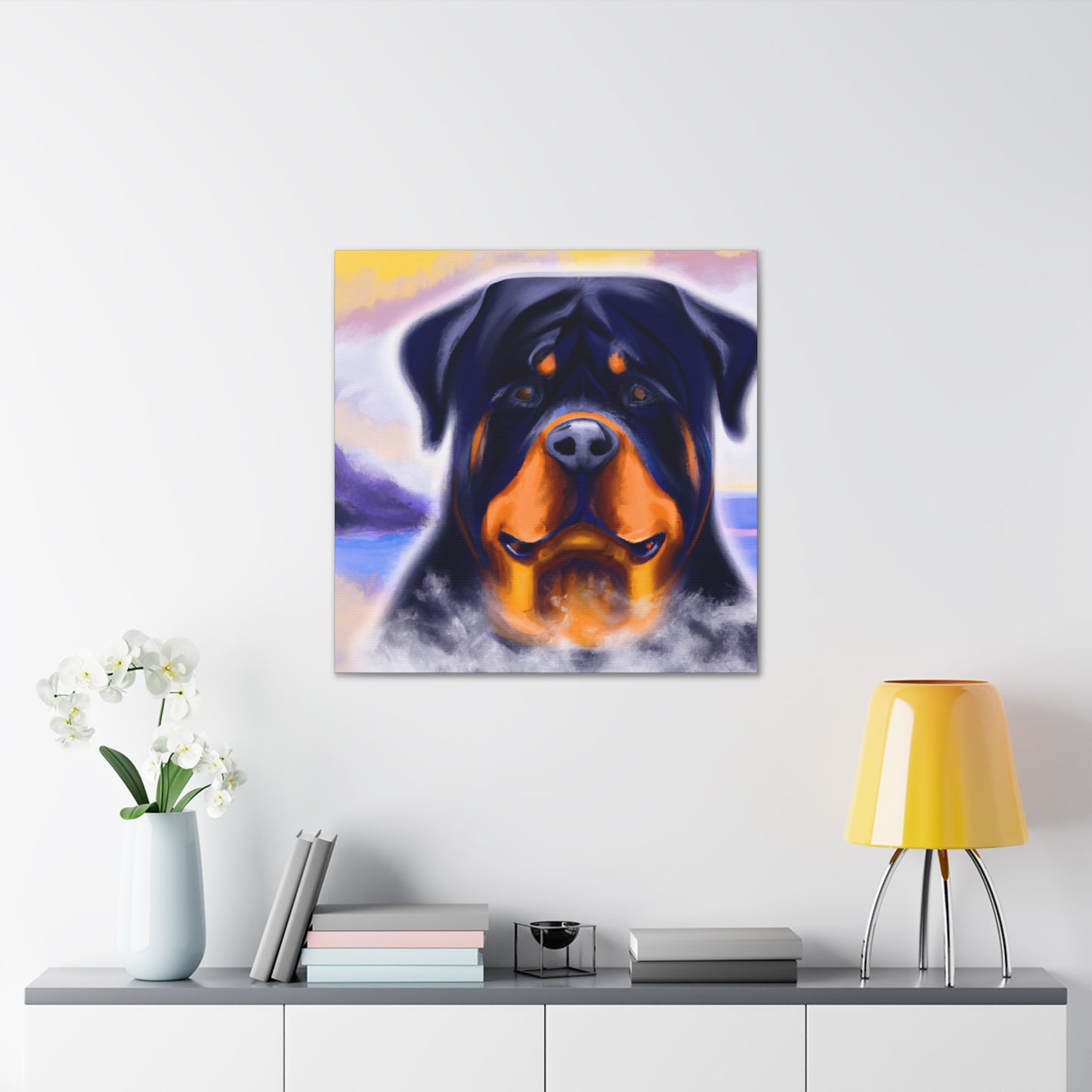 "Rottweiler's Regal Gaze" - Canvas