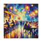 Vibrant Wine Bar Scene - Canvas