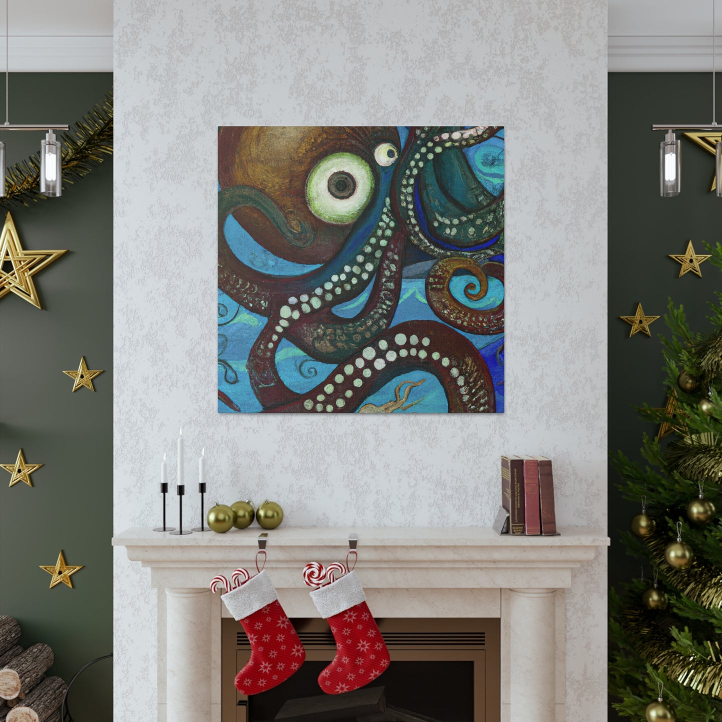 Octopus in The Sea - Canvas