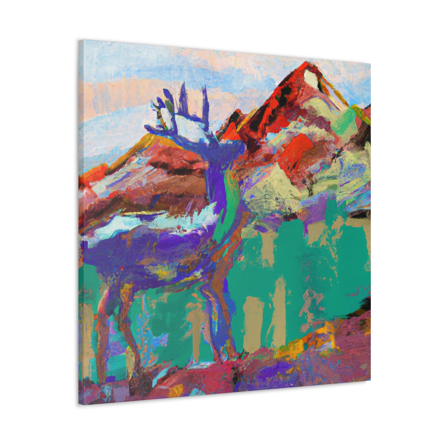 Deer in Moonlight Glow - Canvas