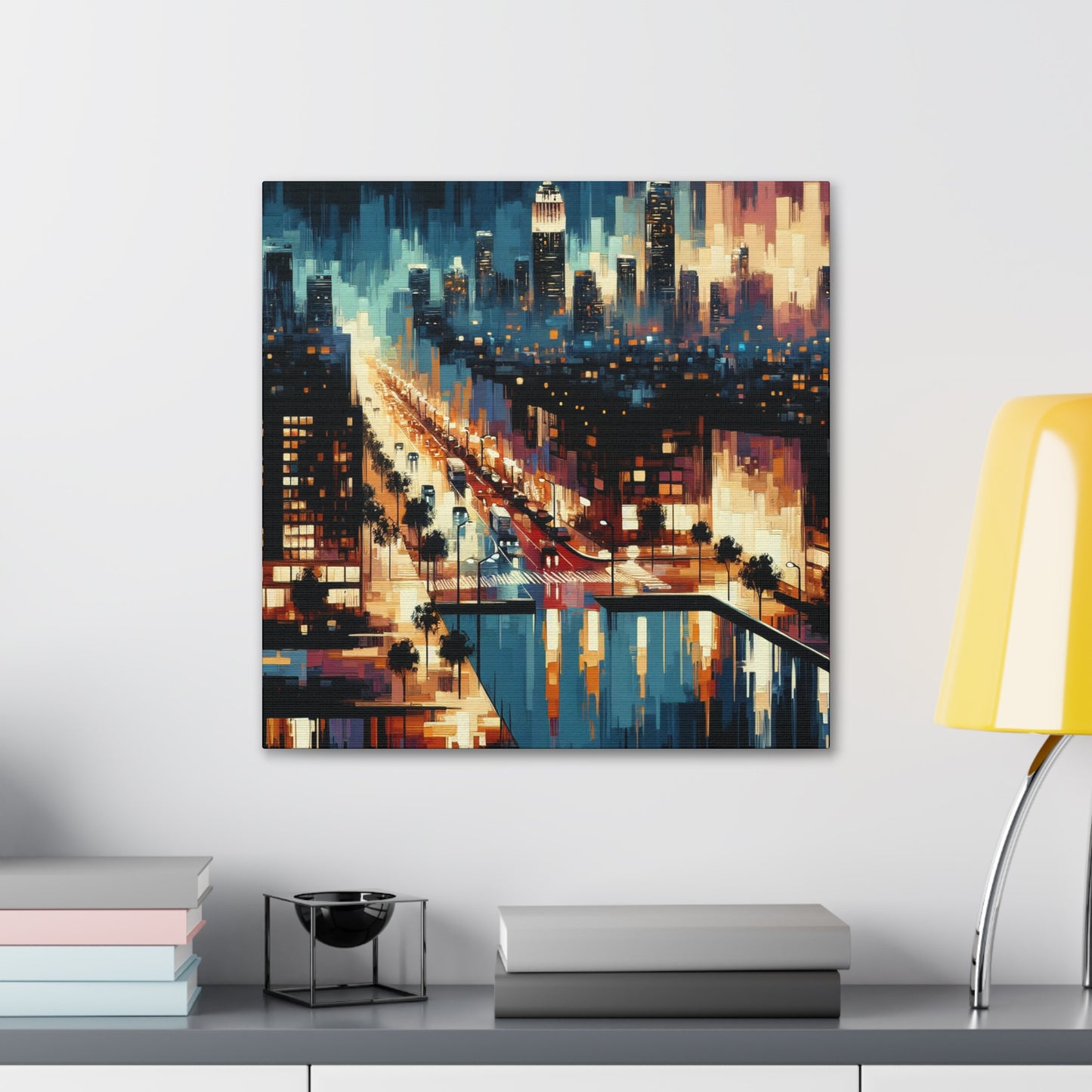 Midnight Metropolis Glow - Canvas