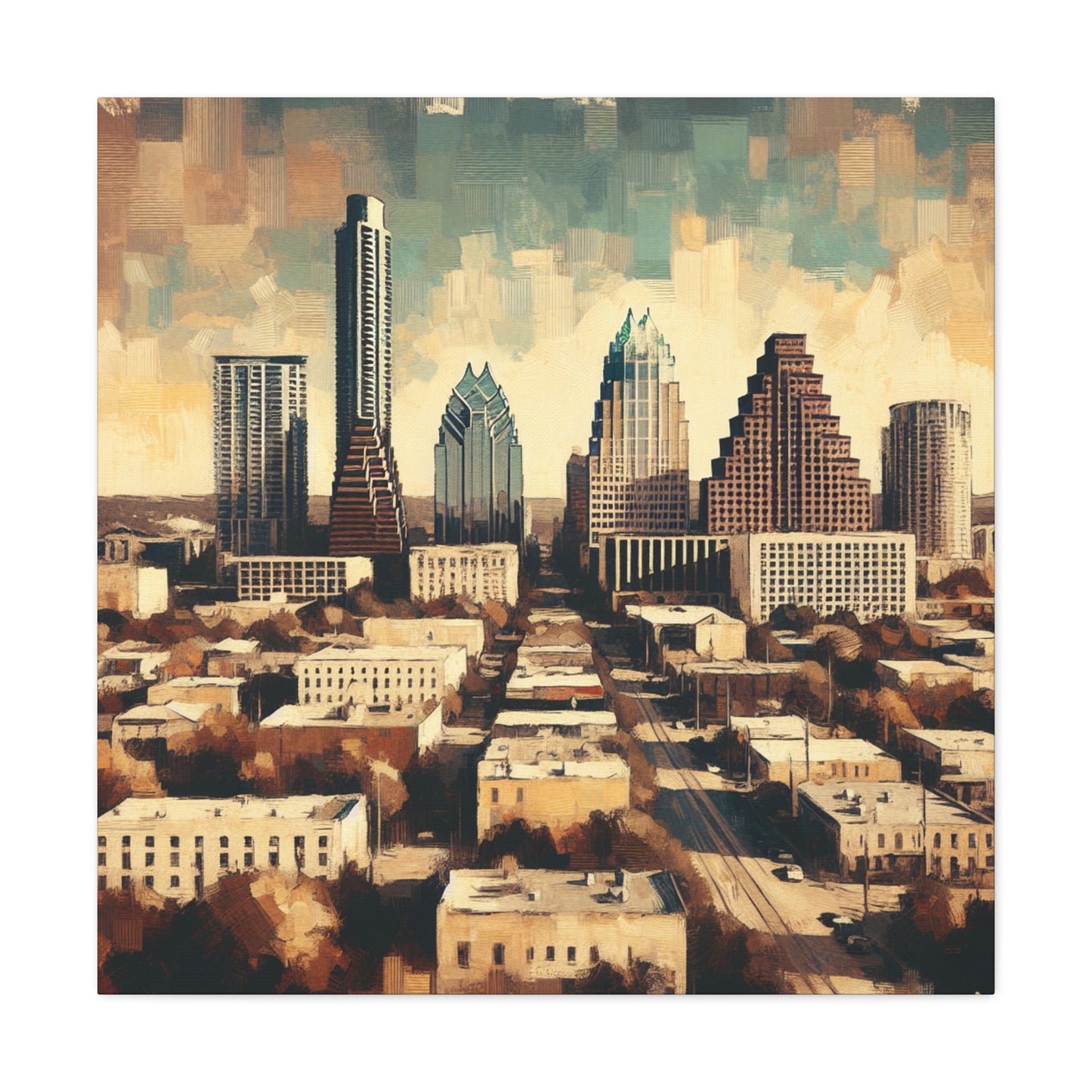 "Vibrant Texan Metropolis" - Canvas