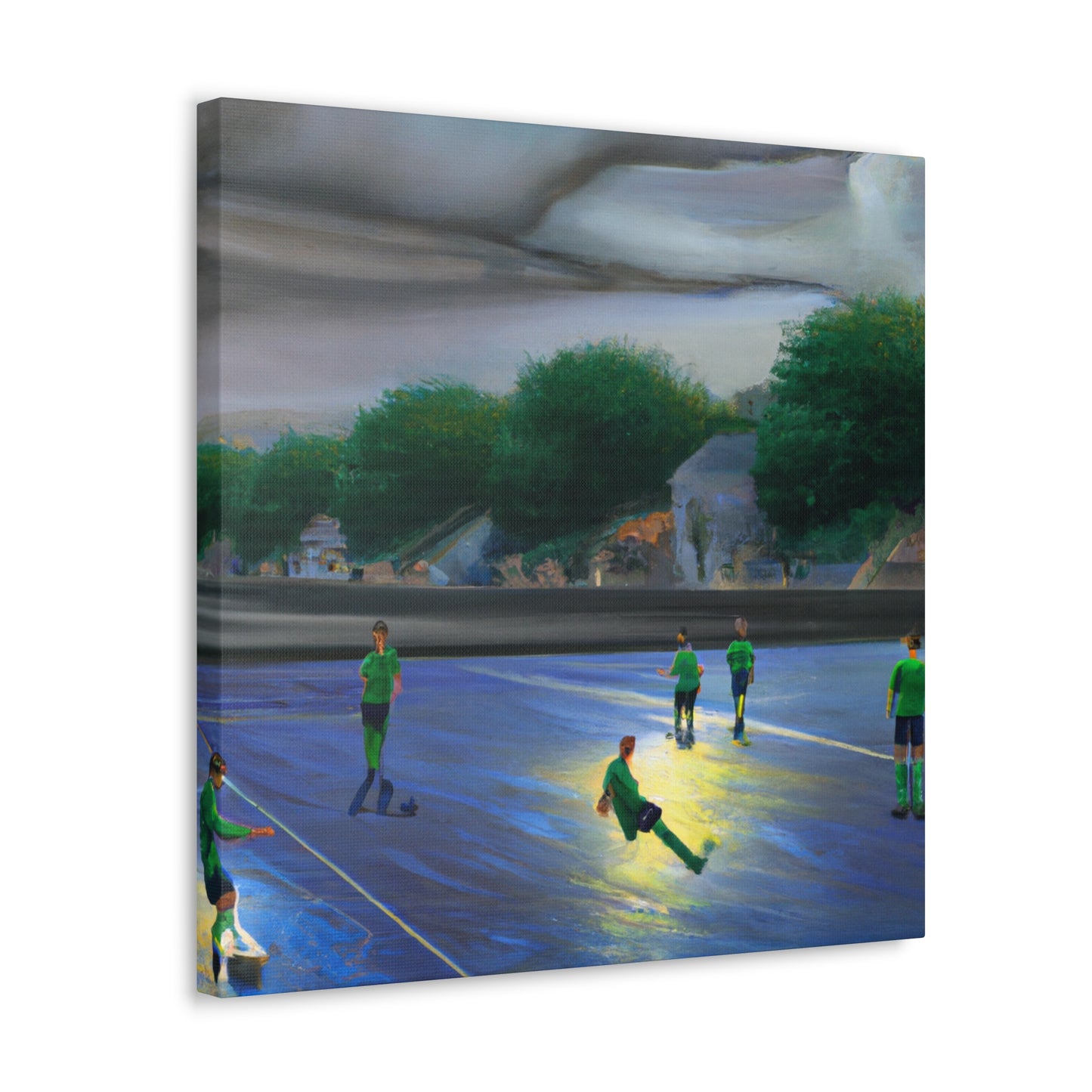 Playing Soccer Reflection - Canvas