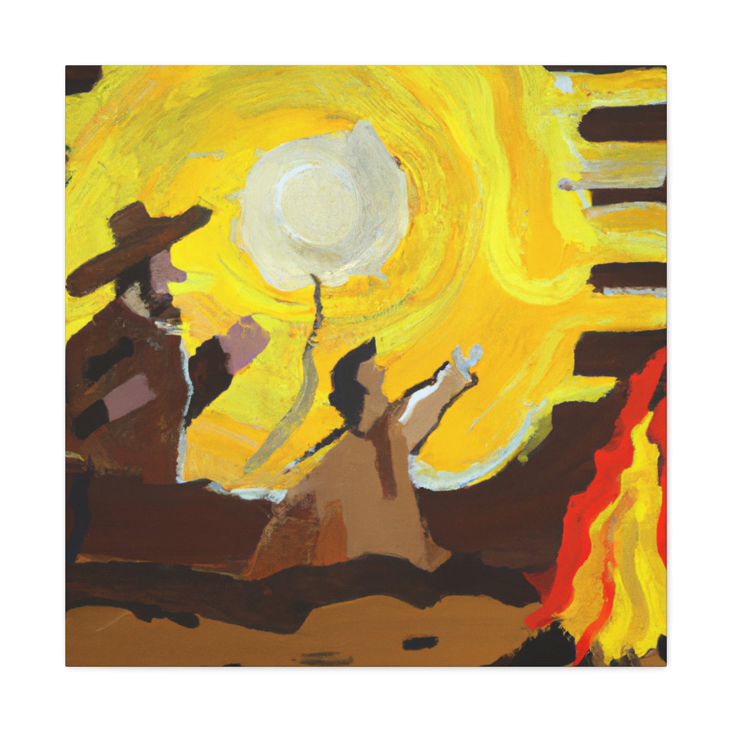 Campfire in the Night - Canvas