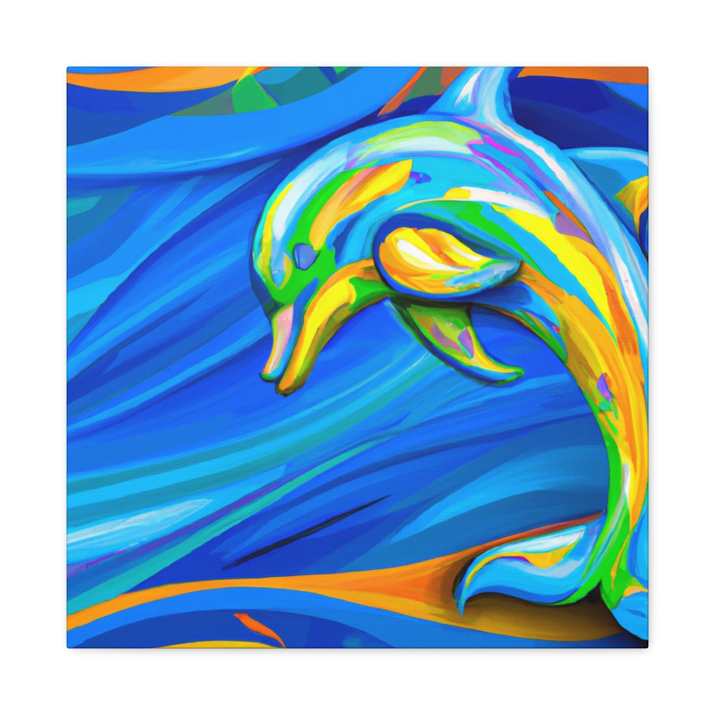 "Dolphin in Fauvist Hues" - Canvas