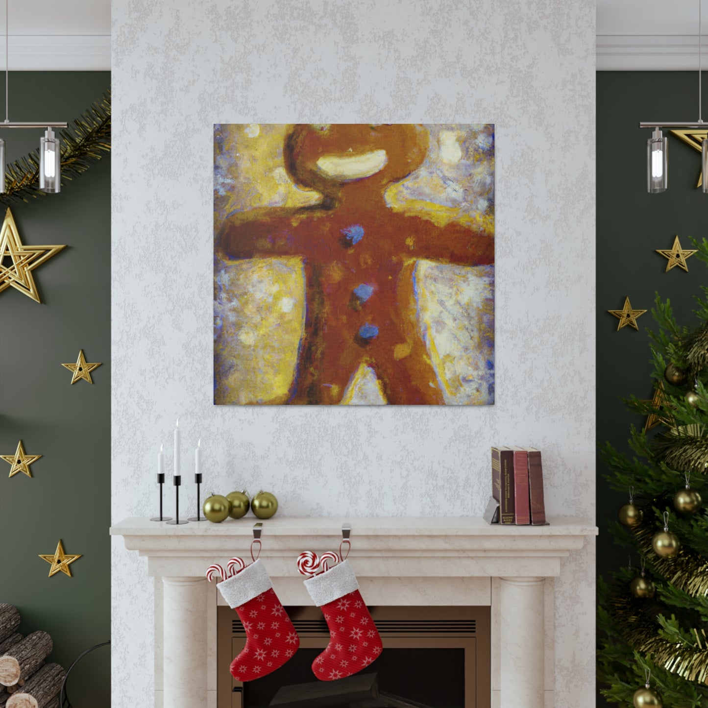 Gingerbread Man Dances - Canvas