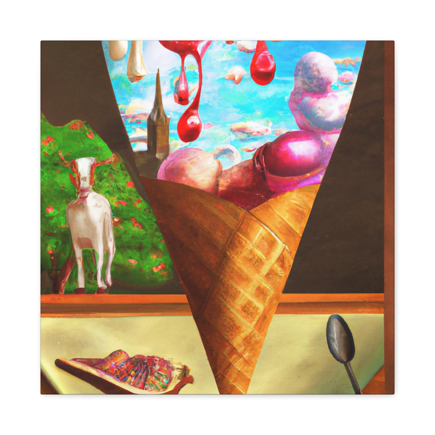 "Ice Cream Dreamscape" - Canvas