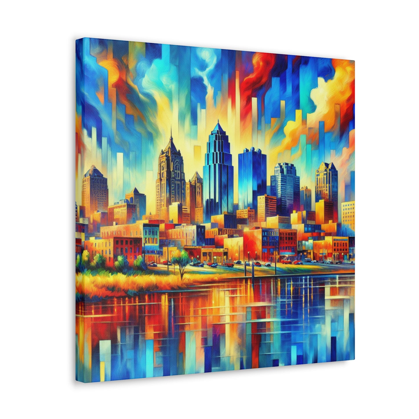 "Cityscape Symphony: Kansas" - Canvas