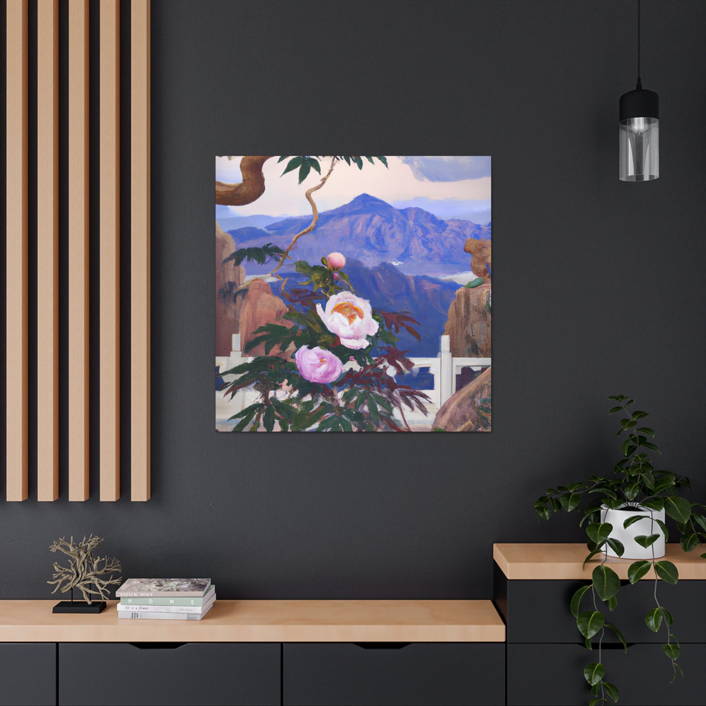 "Peony Petals in Deco" - Canvas