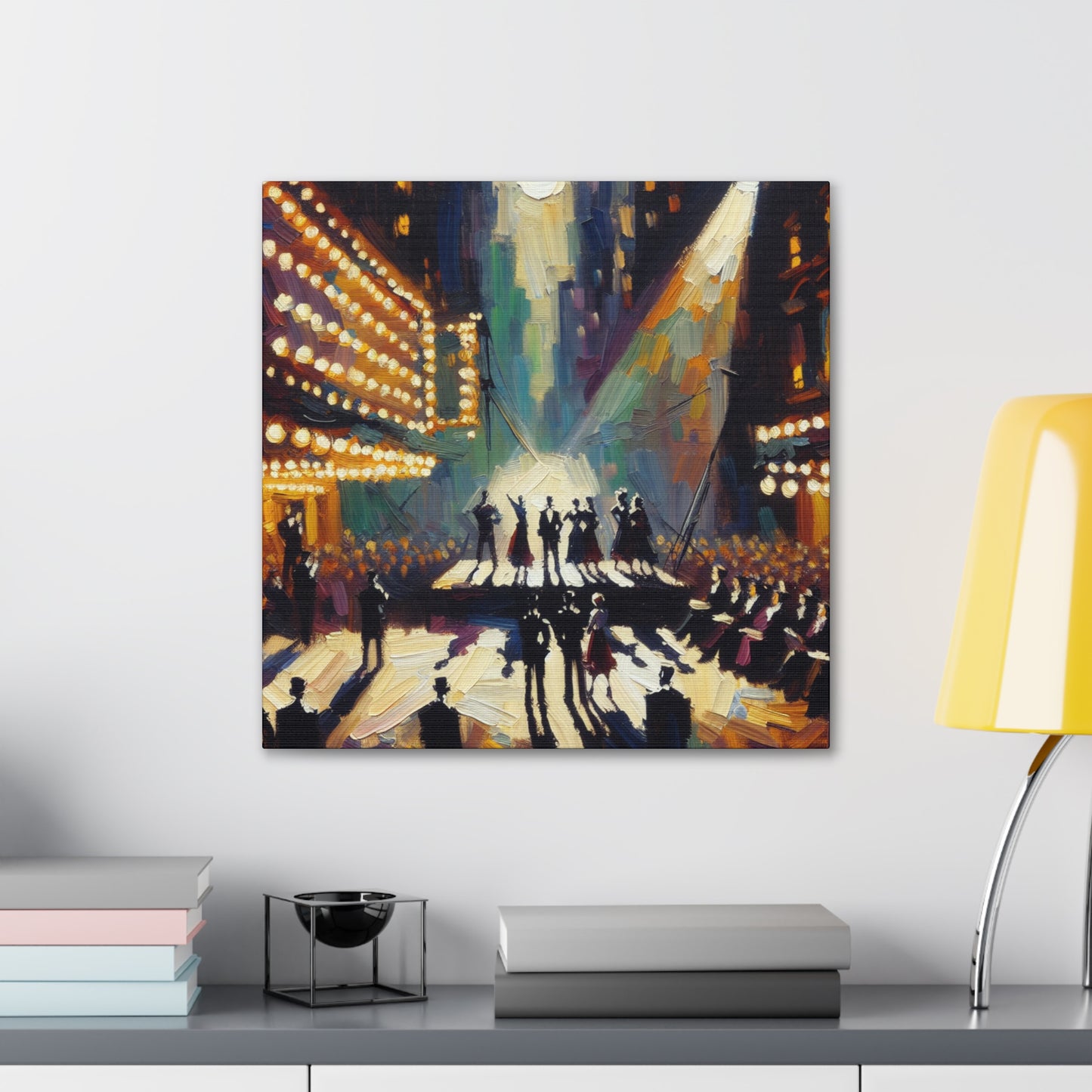 "Electric Echoes of Broadway" - Canvas