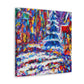 "City Square Fauvism Scene" - Canvas