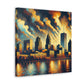 "Cityscapes: Vibrant Milwaukee Dreams" - Canvas