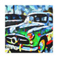 "Cars In Motion Painting" - Canvas