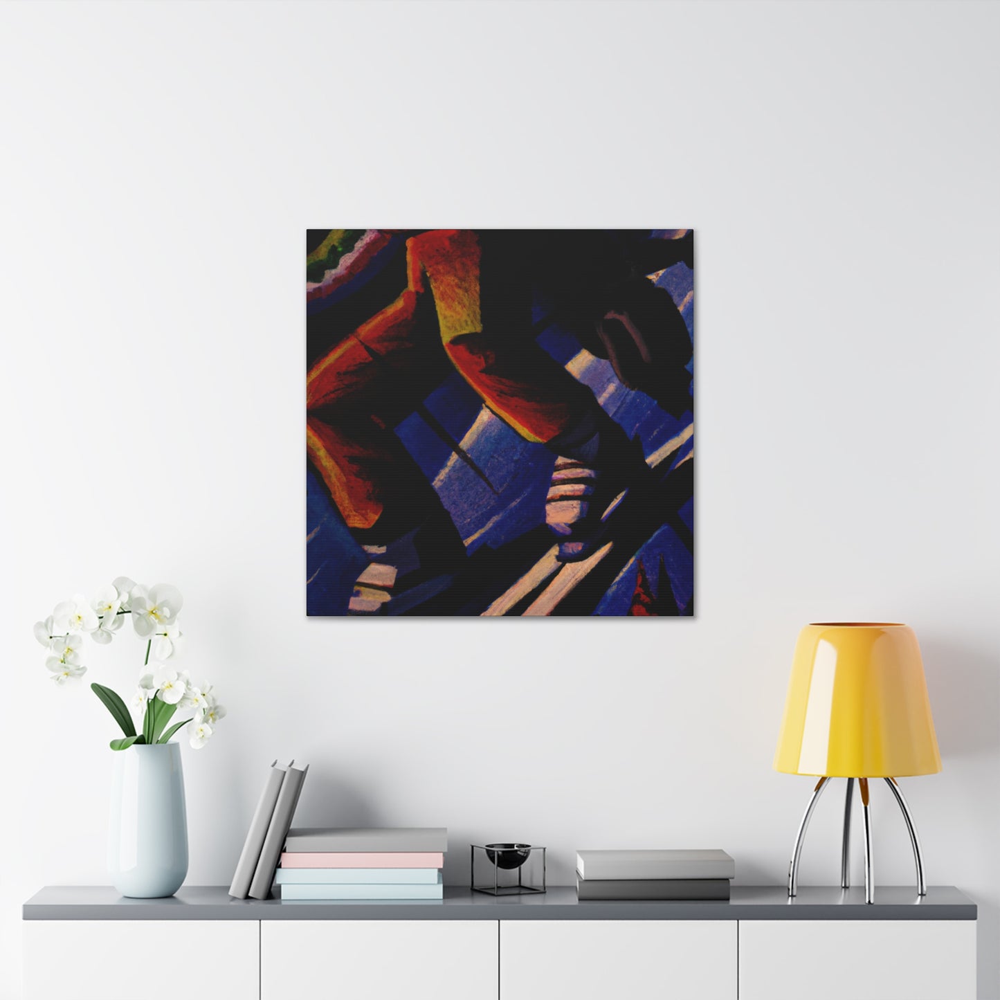 "Skiing in Art Deco" - Canvas