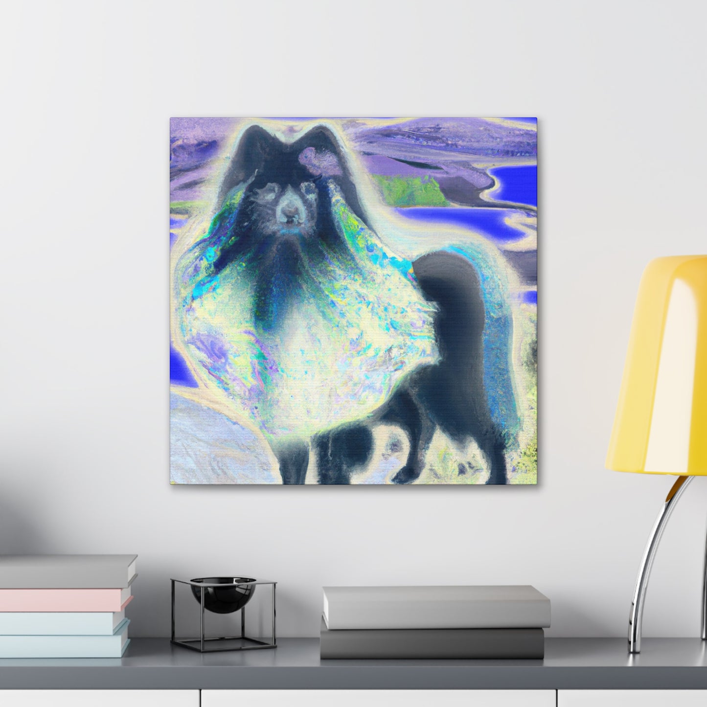 "Keeshond with Surrealism" - Canvas