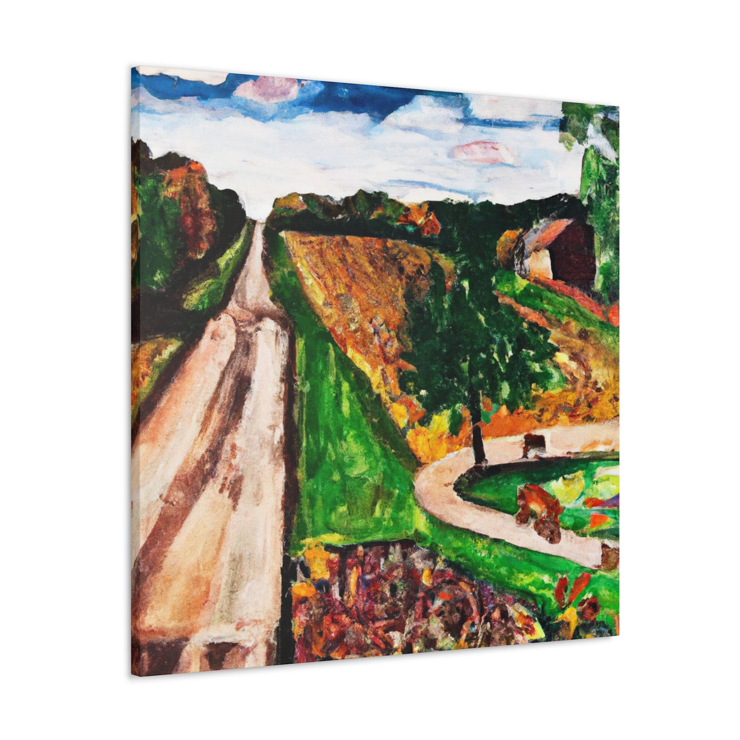 "Rural Roadscape Painting" - Canvas