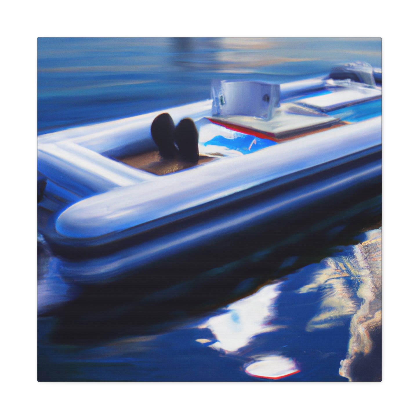 Pontoon Boat Sunrise. - Canvas