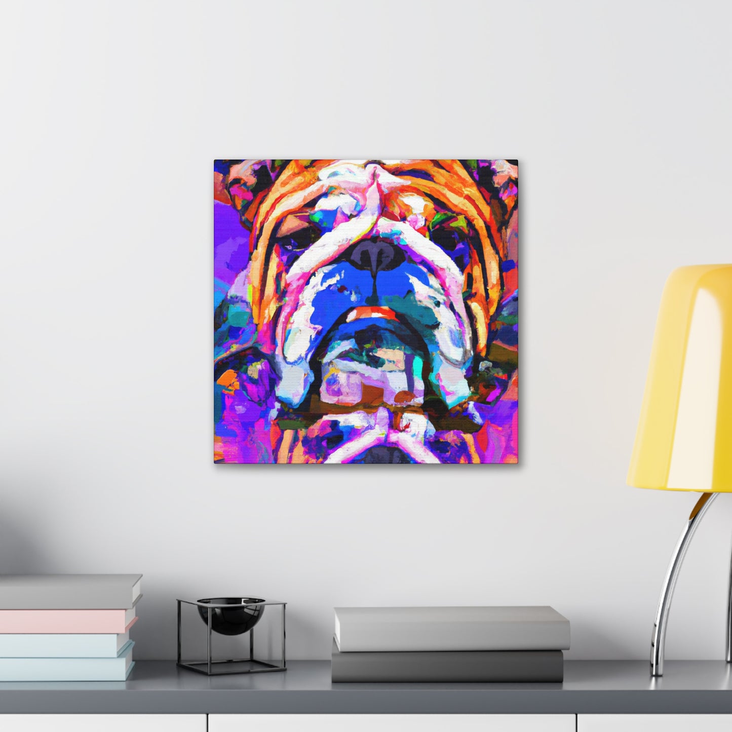 "English Bulldog Portrait" - Canvas