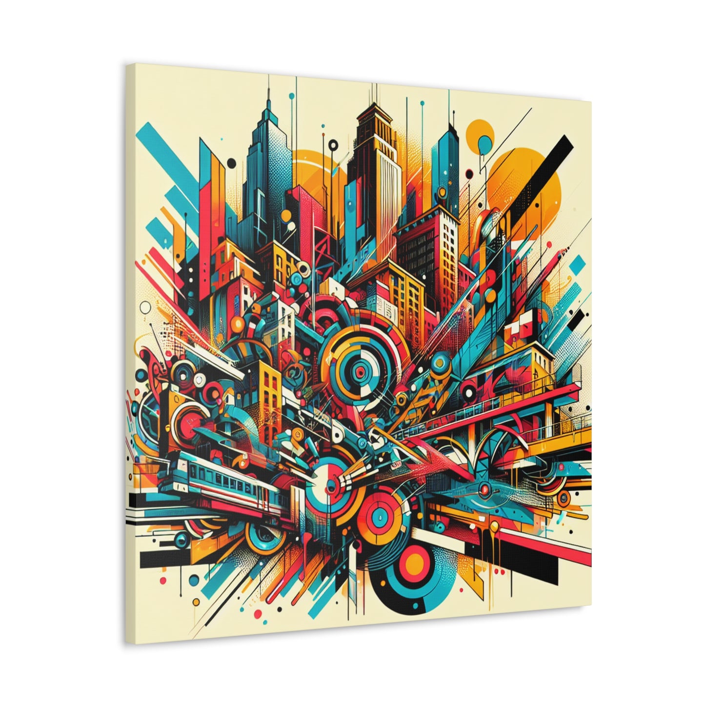 Whimsical Urban Symphony - Canvas