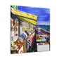 "Beach Shops Realism" - Canvas