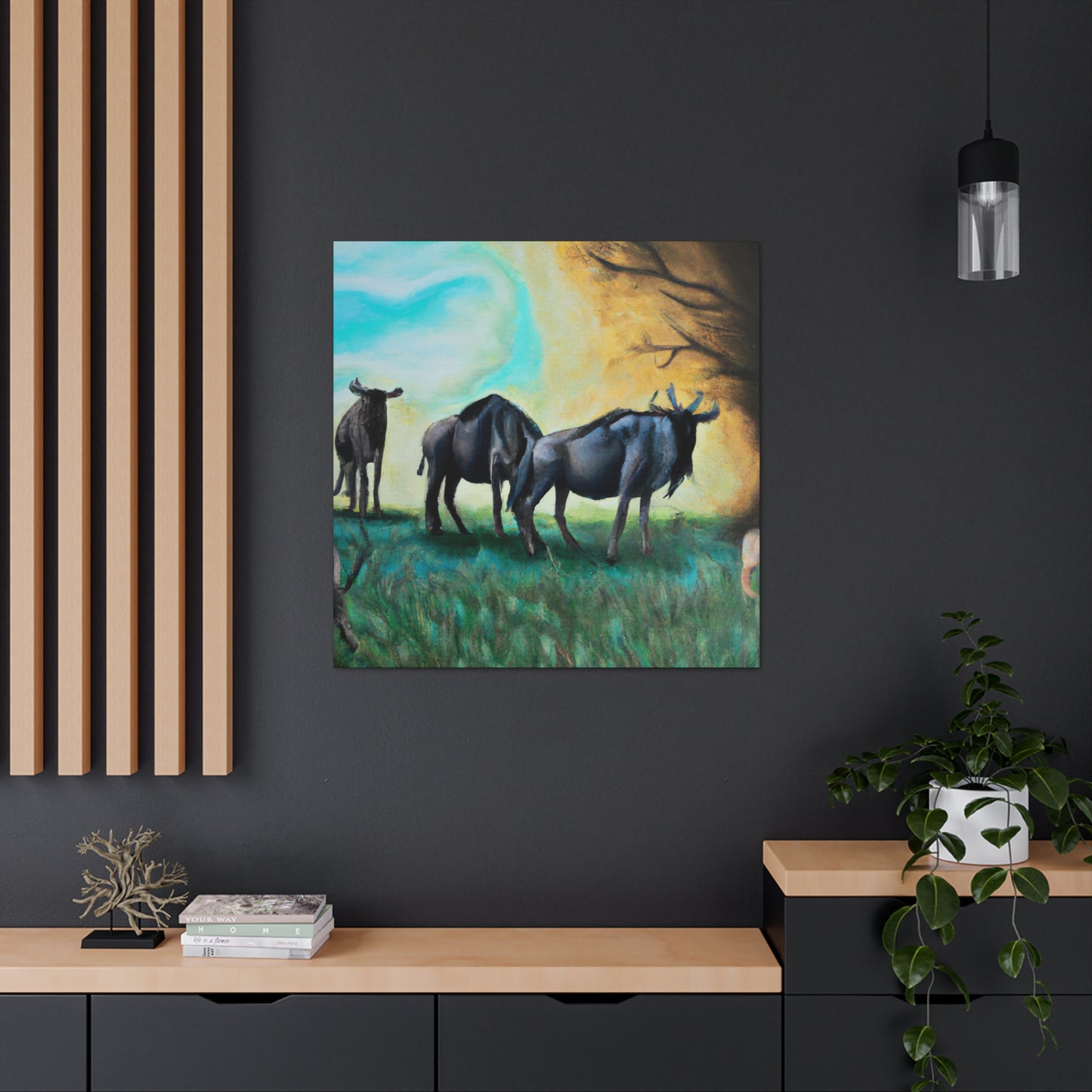 Wildebeest on Wildland - Canvas