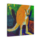 Kangaroo in Pointillism - Canvas