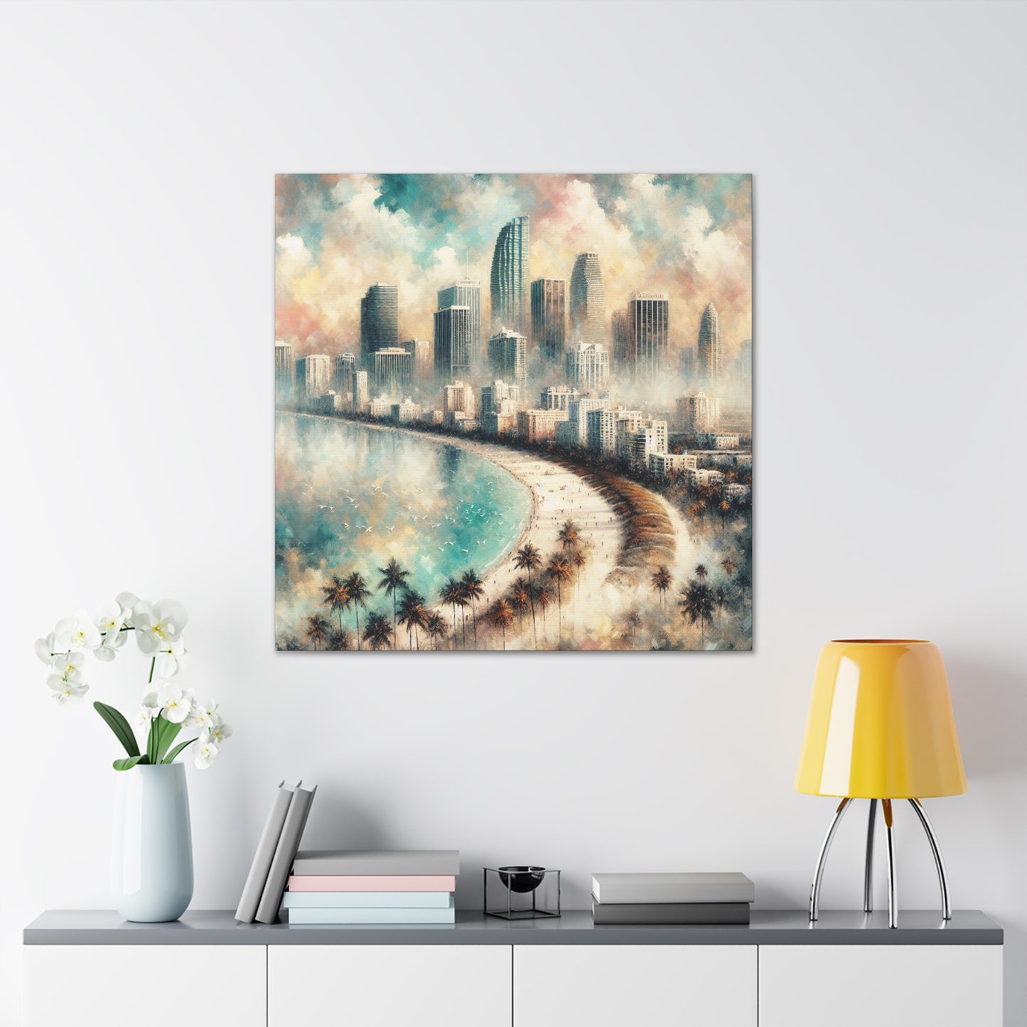 "Miami's Vibrant Coastal Flair" - Canvas