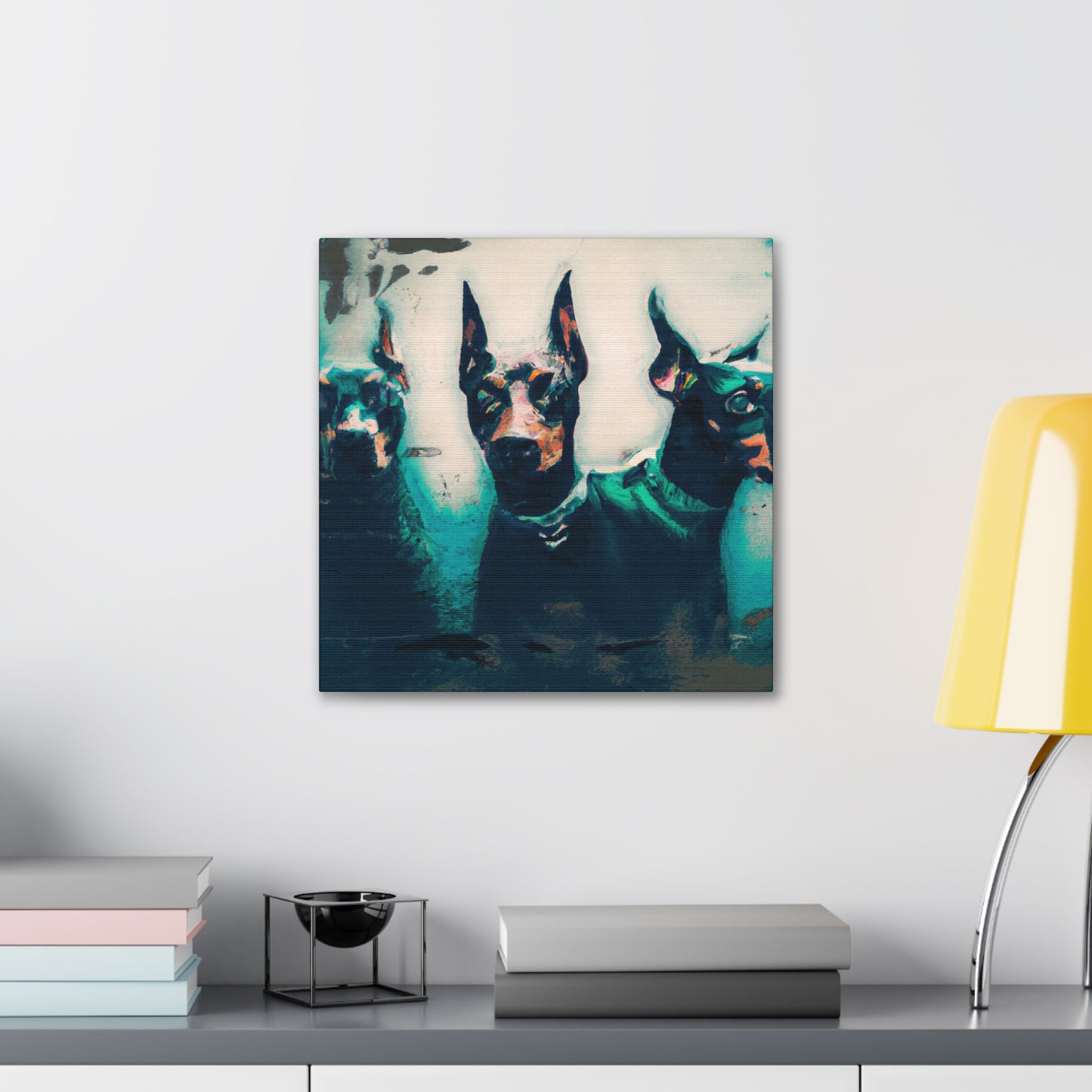 "Doberman in a Dream". - Canvas