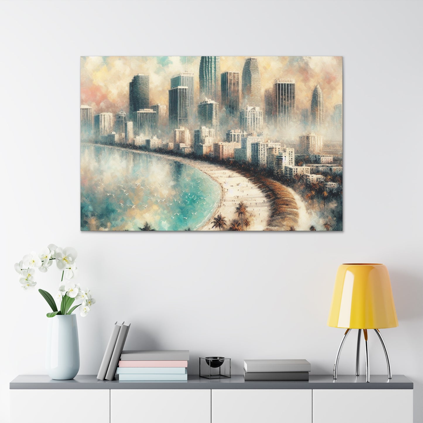 "Miami's Vibrant Coastal Flair" - Canvas