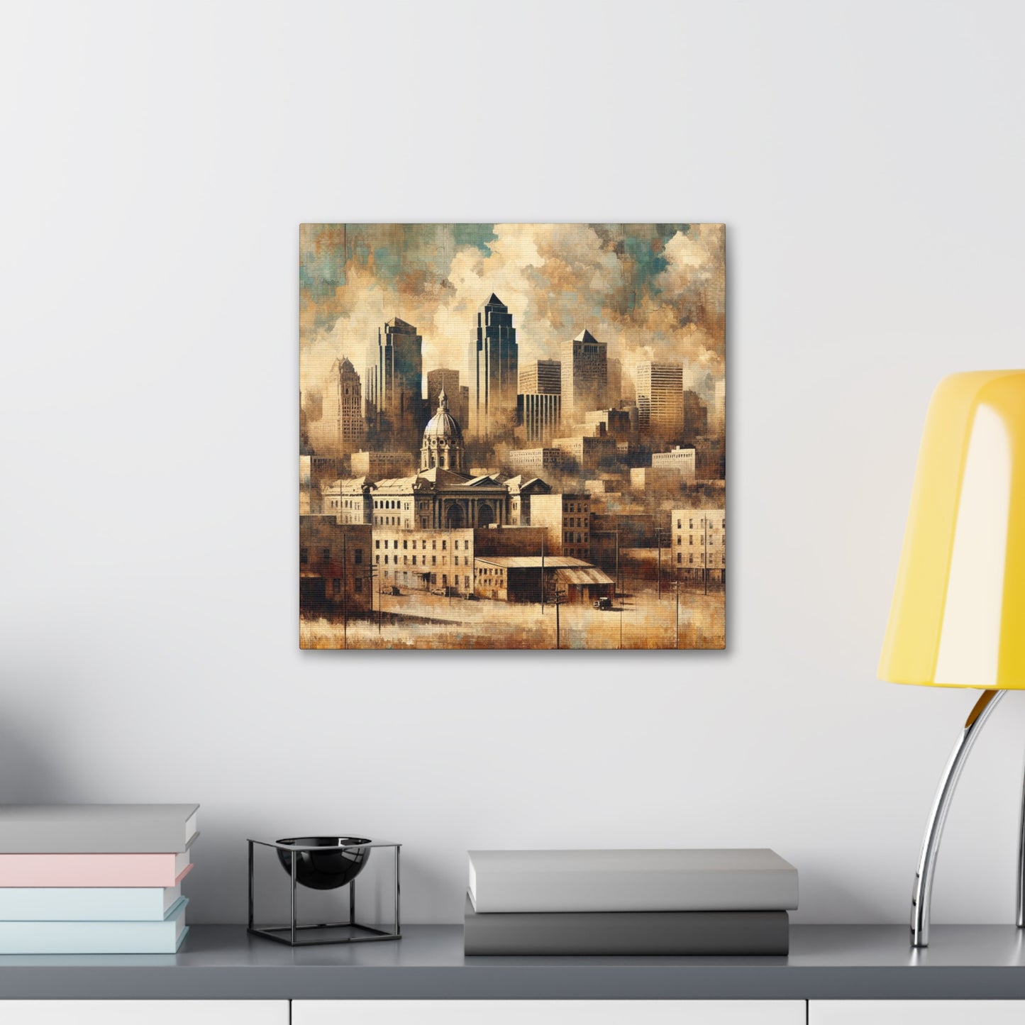 "Cityscape Spectrum Kansas" - Canvas