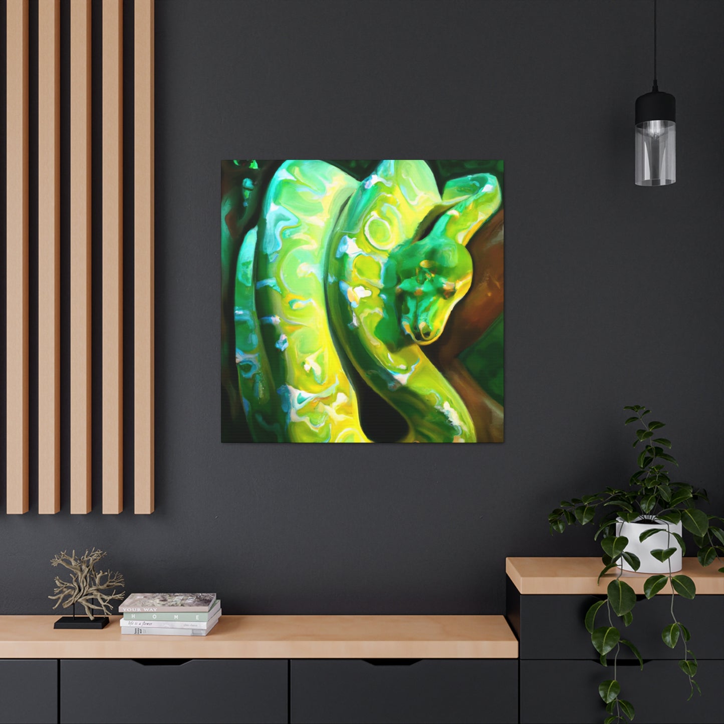 Green Tree Python Slither - Canvas