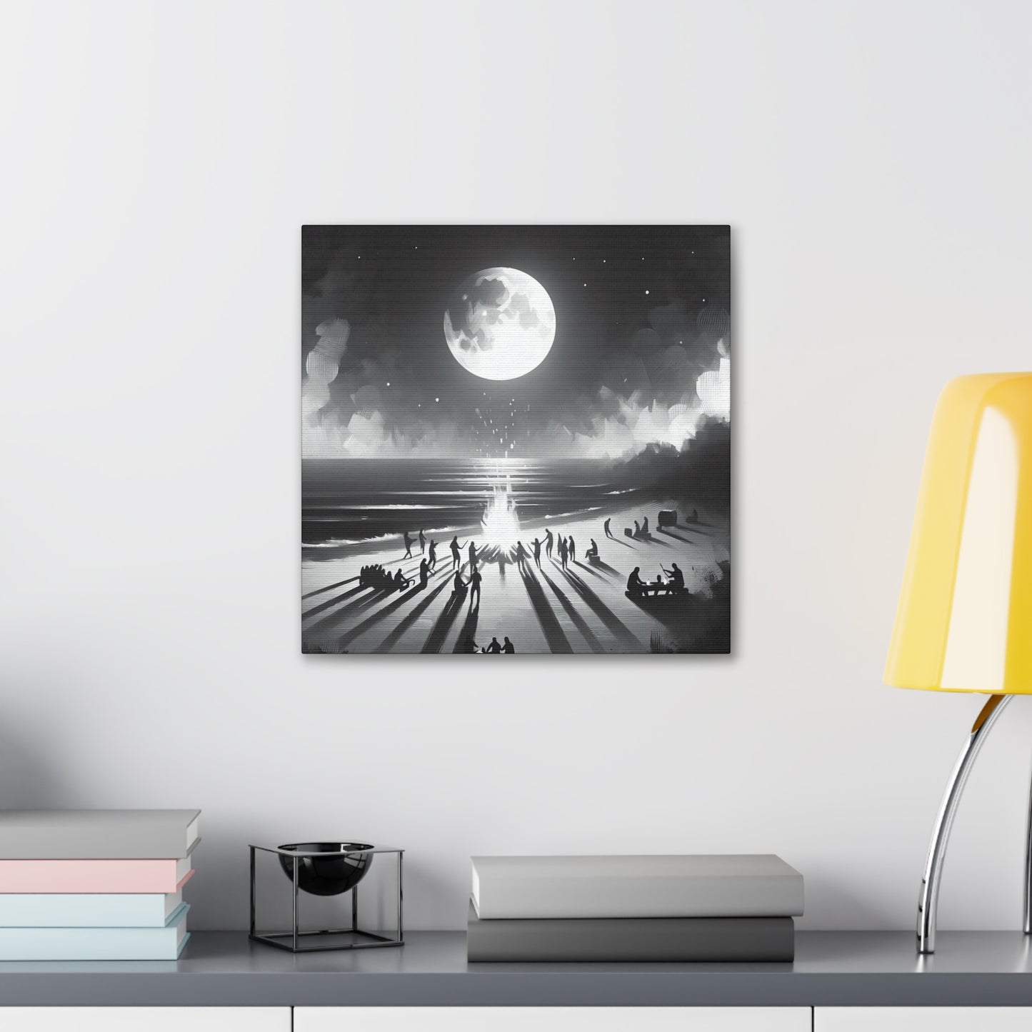 Lunar Revelry Unfolding - Canvas