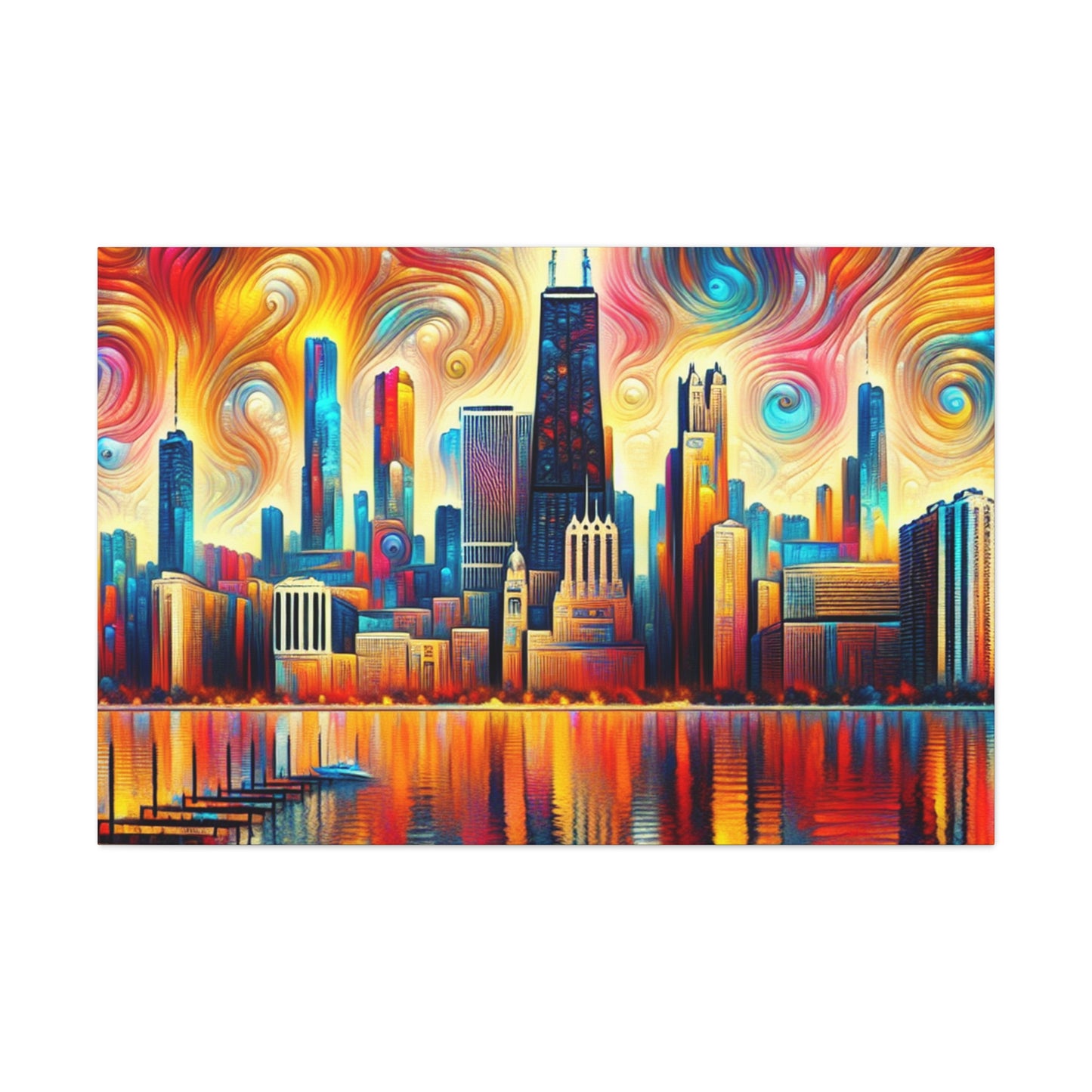 "Concrete Dreamscape: Chicagoland" - Canvas